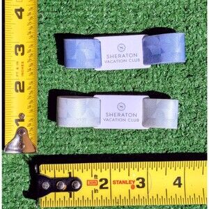 2 Souvenir Purple & Silver Sheraton Vacation Club Elastic Wristband OSFM Set EUC